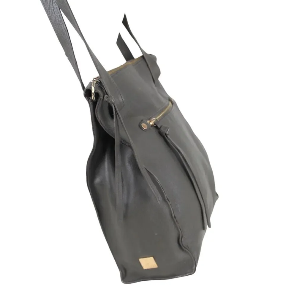 Kooba GRAY GENUINE LEATHER BACKPACK CONVERTIBLE SHOULDER BAG X-BODY PURSE